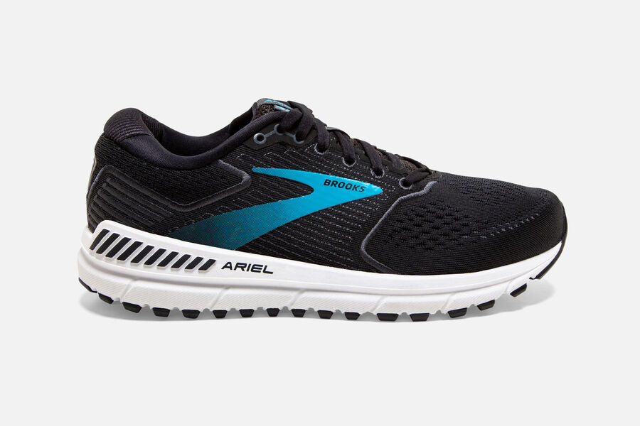 Ariel '20 Road Brooks Running Shoes NZ Womens - Black/Blue - ZRVUTH-195